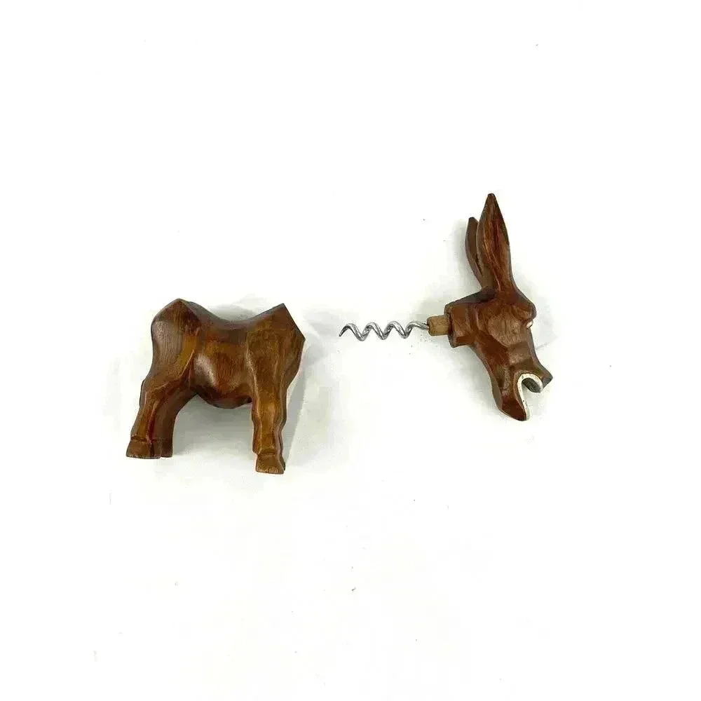 VTG Hickok Corkscrew Bottle Opener Carved Wood‎ Original Genuine France Metal
